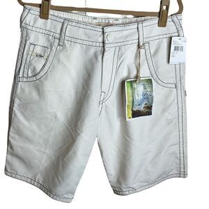 True Religion Antique White Board Shorts Swim Trunks Nwt Size 30